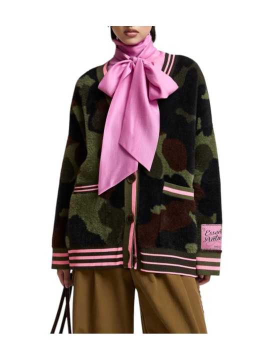 CARDIGAN CAMO LISERE ROSE FLUO KAMOO K1DA ESSENTIEL ANTWERP Strasbourg fashion front