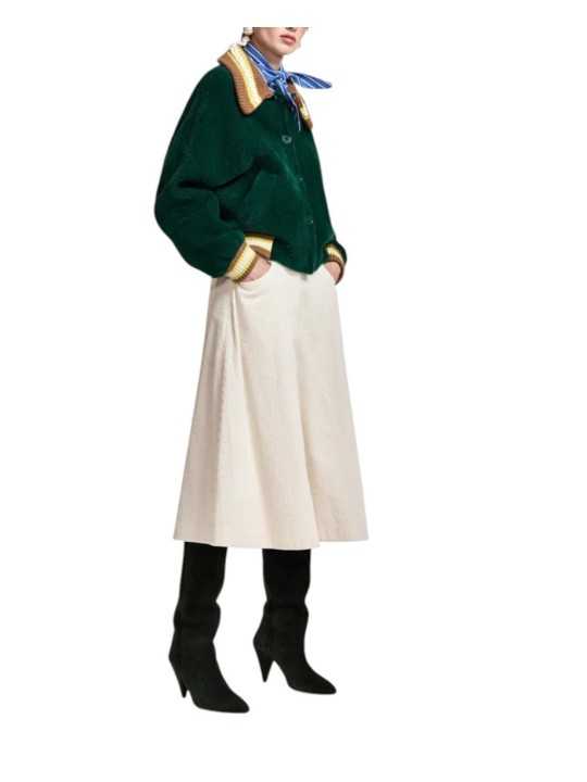 GILET DOUX VERT COL PERLE JAUNE CAMEL KAMORE K1FW ESSENTIEL ANTWERP Strasbourg Fashion boutique mode vêtement l