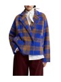 VESTE GILET CROISE CARREAUX CAMEL BLEU ROI KARREAU K2II ESSENTIEL ANTWERP Strasbourg Fashion boutique vêtement mode