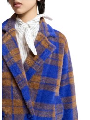 VESTE GILET CROISE CARREAUX CAMEL BLEU ROI KARREAU K2II ESSENTIEL ANTWERP Strasbourg Fashion boutique vêtement mode z