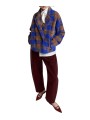VESTE GILET CROISE CARREAUX CAMEL BLEU ROI KARREAU K2II ESSENTIEL ANTWERP Strasbourg Fashion boutique vêtement mode p