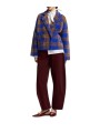 VESTE GILET CROISE CARREAUX CAMEL BLEU ROI KARREAU K2II ESSENTIEL ANTWERP Strasbourg Fashion boutique vêtement mode l