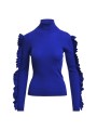 PULL COL ROULE VOLANTS MANCHES BLEU ROI KITTY K1II ESSENTIEL ANTWERP Strasbourg Fashion boutique vêtement mode 1