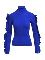 PULL COL ROULE VOLANTS MANCHES BLEU ROI KITTY K1II ESSENTIEL ANTWERP Strasbourg Fashion boutique vêtement mode f