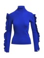 PULL COL ROULE VOLANTS MANCHES BLEU ROI KITTY K1II ESSENTIEL ANTWERP Strasbourg Fashion boutique vêtement mode f
