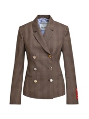 Veste fit prince de galles brun bleu boutons bijoux KARINA Essentiel Antwerp Femme K2CG