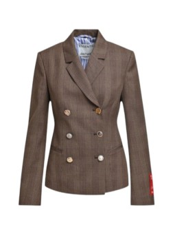 Veste fit prince de galles brun bleu boutons bijoux KARINA Essentiel Antwerp Femme K2CG