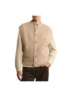 Veste sans manche Carter boutons beige alpaga 622838 9402 Montagut Homme boutique Strasbourg vêtement shop store