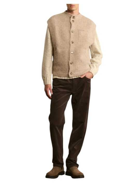 Veste sans manche Carter boutons beige alpaga 622838 9402 Montagut Homme boutique Strasbourg vêtement shop store look