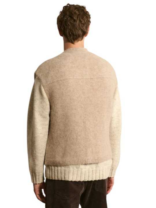 Veste sans manche Carter boutons beige alpaga 622838 9402 Montagut Homme boutique Strasbourg vêtement shop store dos