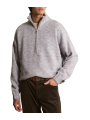 Pull camion zip bas Caspian laine chiné ciel marron 622844 9443 Montagut Homme boutique Strasbourg shop store vêtement front