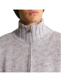Pull camion zip bas Caspian laine chiné ciel marron 622844 9443 Montagut Homme boutique Strasbourg shop store vêtement détail