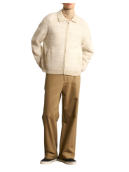 Veste zip chiné alpaga écru greige Caleb 622839 9514 Montagut Homme boutique Strasbourg vêtement shop store gilet look