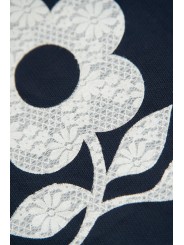 ENSEMBLE JOGGING COLLAB HIDEOUT NAVY ECRU FLEUR DOS CALIFORNIA 622 848 9512 détail
