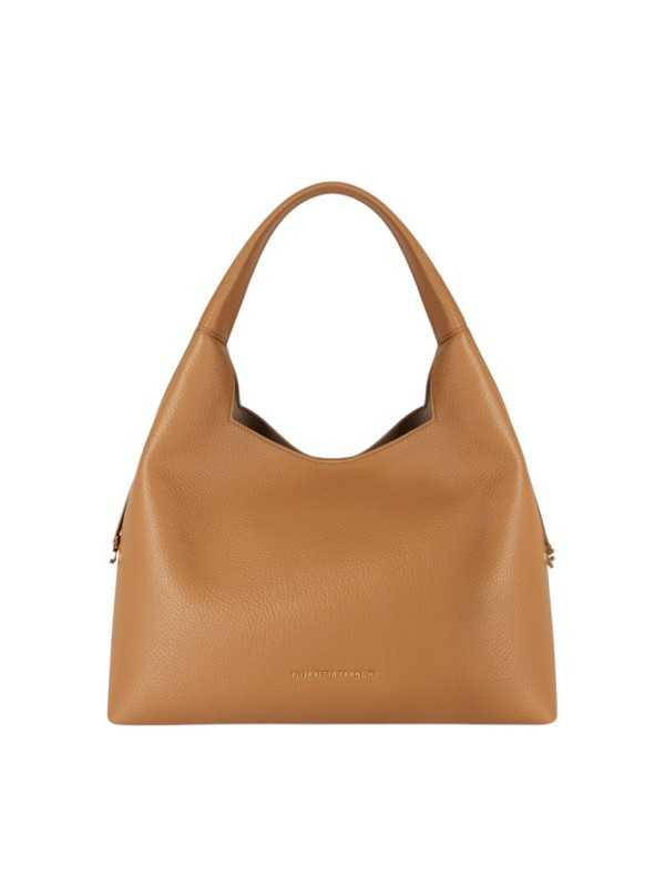 Sac cuir eco grainé porté épaule daino camel Elisabetta Franchi Femme BS23A 7270 AI6 boutique Strasbourg shop store bag