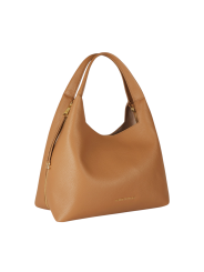 Sac cuir eco grainé porté épaule daino camel Elisabetta Franchi Femme BS23A 7270 AI6 boutique Strasbourg shop store bag profil