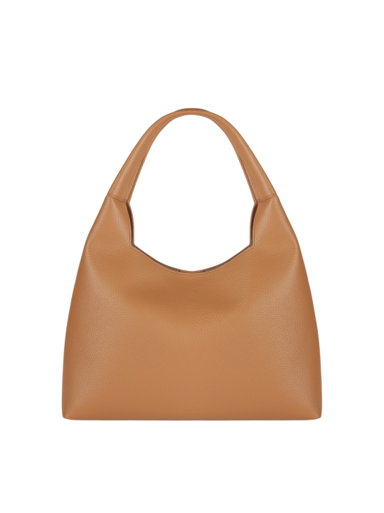 Sac cuir eco grainé porté épaule daino camel Elisabetta Franchi Femme BS23A 7270 AI6 boutique Strasbourg shop store bag 2