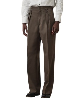 PANTALON TAUPE LARGE PATTES TAILLE PASSANT BAS M1R A270 W02207 73 face