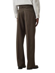 PANTALON TAUPE LARGE PATTES TAILLE PASSANT BAS M1R A270 W02207 73 dos