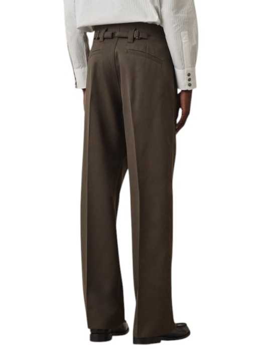 PANTALON TAUPE LARGE PATTES TAILLE PASSANT BAS M1R A270 W02207 73 dos