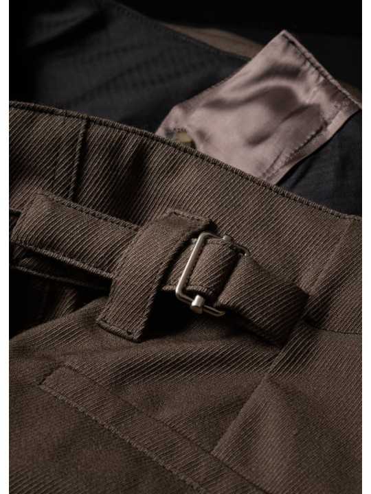 PANTALON TAUPE LARGE PATTES TAILLE PASSANT BAS M1R A270 W02207 73 détail 2