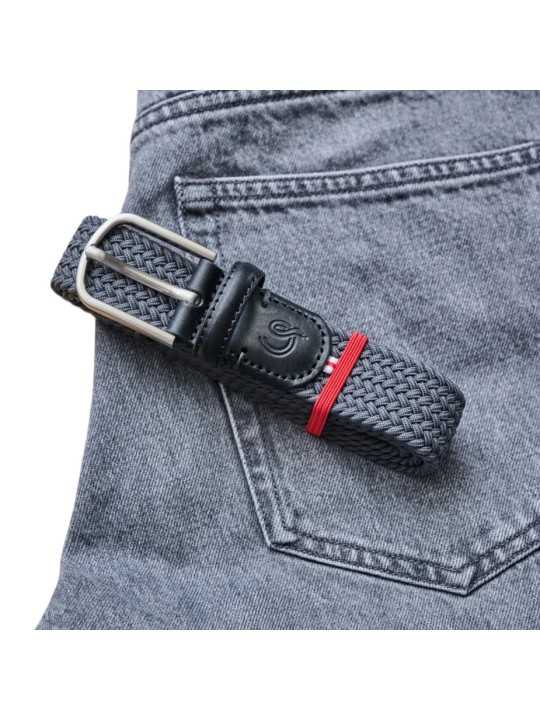 CEINTURE TRESSEE HARVARD MONO ASPHALT GREY LA BOUCLE MIXTE B10100975 Strasbourg focus1