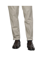 Chino Paris Style toile douce sable coton laine stretch MBE330 594 Mason's Homme boutique vêtement mode store shop revers