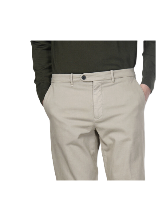 Chino Paris Style toile douce sable coton laine stretch MBE330 594 Mason's Homme boutique vêtement mode store shop zoom