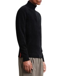 PULL COL CAMIONNEUR VELOURS NAVY 26136 60 RRD ROBERTO RICCI DESIGNS HOMME profil