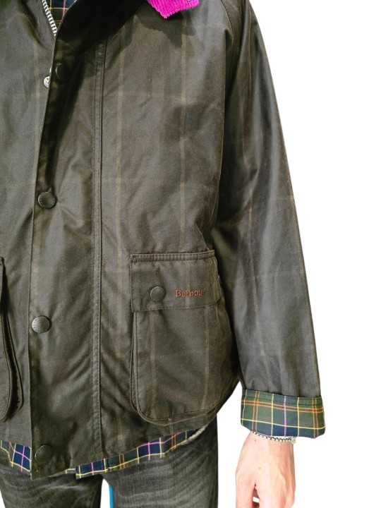Blouson Paul Smith Transport wax tartan vert bleu Rustic Barbour homme MWX 2611 BR71 femme boutique Strasbourg store vêtement m