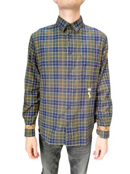 Chemise Paul Smith Tartan patch vert rose Barbour homme femme MSH 5851 TN11 boutique Strasbourg shop store vêtement front