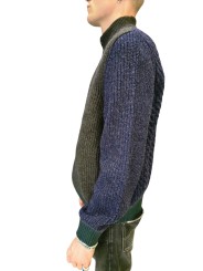 Gilet Paul Smith patch brun bleu vert baya poignet Barbour homme MKN 1796 BR37 boutique Strasbourg vêtement mode store profil