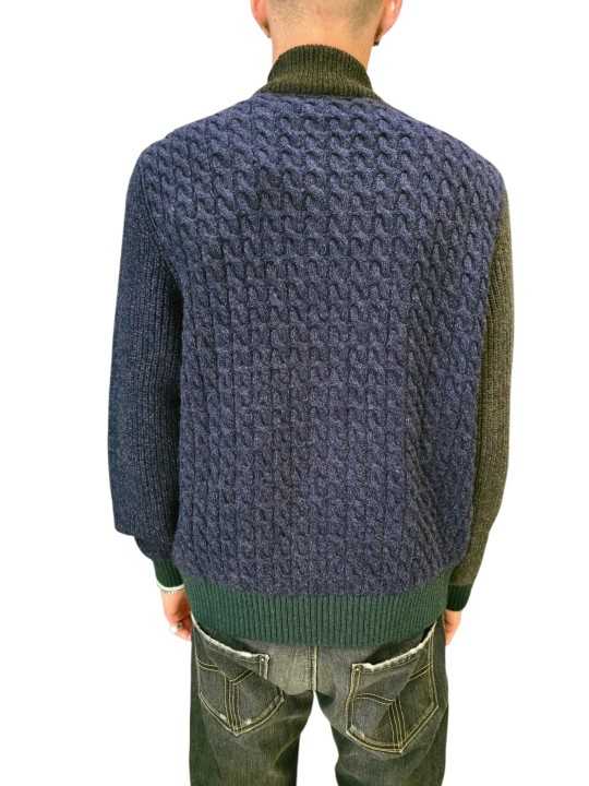 Gilet Paul Smith patch brun bleu vert baya poignet Barbour homme MKN 1796 BR37 boutique Strasbourg vêtement mode store dos