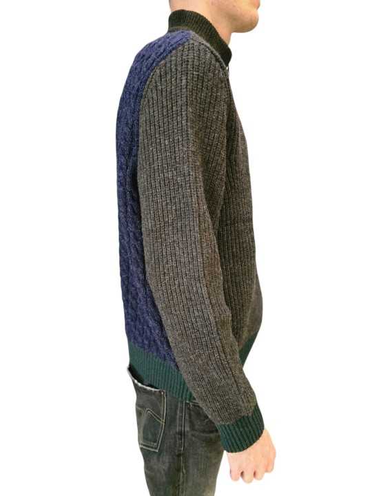 Gilet Paul Smith patch brun bleu vert baya poignet Barbour homme MKN 1796 BR37 boutique Strasbourg vêtement mode store side