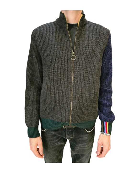 Gilet Paul Smith patch brun bleu vert baya poignet Barbour homme MKN 1796 BR37 boutique Strasbourg vêtement mode store open