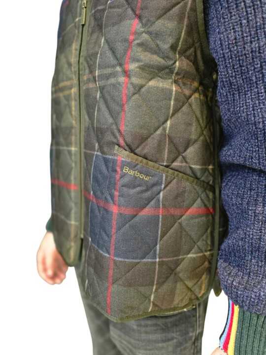 Doublure Liner réversible tartan sage MLI 0064 TN14 Barbour homme boutique Strasbourg mode vêtement store veste détail