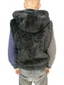Gilet sans manche eco mouton capuche noir Ungaro Homme U3201 L5000 80 boutique Strasbourg mode vêtement store veste dos