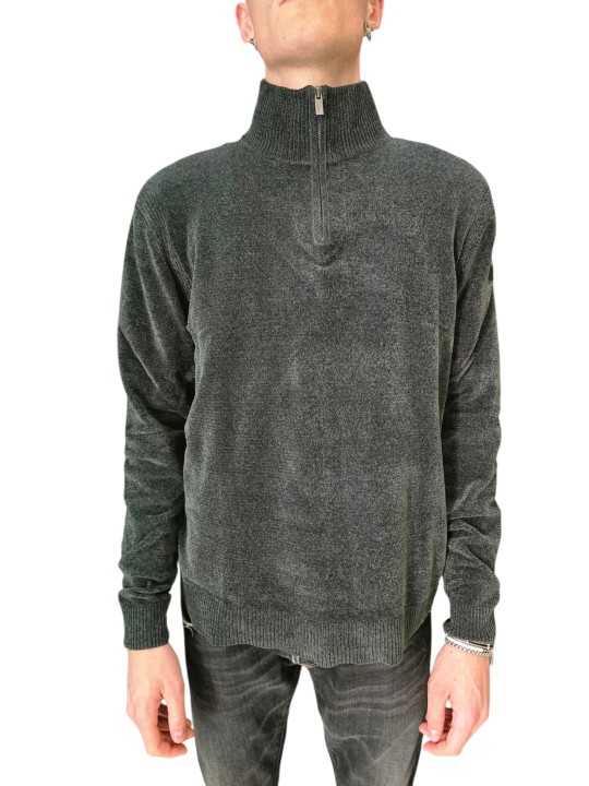 Pull col camionneur velours kaki RRD Roberto Ricci Designs Homme 26136 20 boutique Strasbourg vêtement mode store face