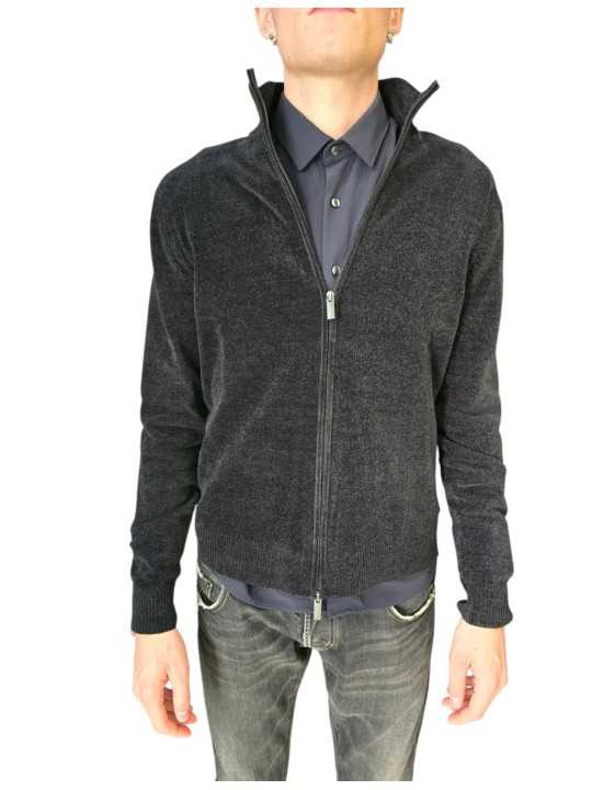 Gilet zip velours noir 26134 10 RRD Roberto Ricci Designs Homme boutique Strasbourg vêtement mode store face