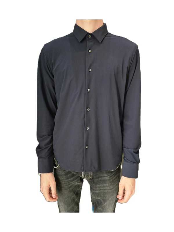 Chemise floqué navy RRD Roberto Ricci Designs Homme 26264 60B boutique Strasbourg vêtement mode fashion store front