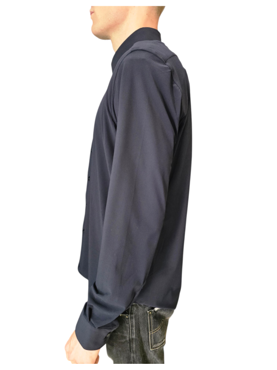 Chemise floqué navy RRD Roberto Ricci Designs Homme 26264 60B boutique Strasbourg vêtement mode fashion store profil