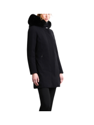 Doudoune mi longue surflex noir col fourrure RRD Roberto Ricci Design femme W26502F 10 boutique Strasbourg mode vêtement store p