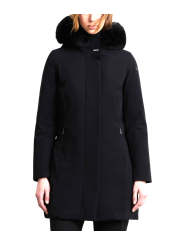 Doudoune mi longue surflex noir col fourrure RRD Roberto Ricci Design femme W26502F 10 boutique Strasbourg mode vêtement store f