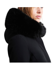 Doudoune mi longue surflex noir col fourrure RRD Roberto Ricci Design femme W26502F 10 boutique Strasbourg mode vêtement store d