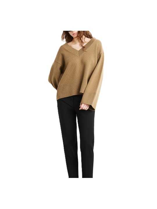 Pull v camel maille tech RRD Roberto Ricci Femme W26661 84 boutique Strasbourg vêtement mode store look