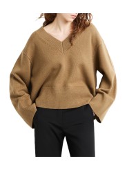 Pull v camel maille tech RRD Roberto Ricci Femme W26661 84 boutique Strasbourg vêtement mode store front