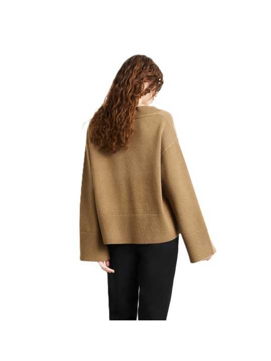 Pull v camel maille tech RRD Roberto Ricci Femme W26661 84 boutique Strasbourg vêtement mode store dos