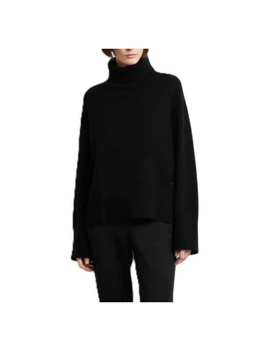 Pull col roulé noir maille tech RRD Roberto Ricci Design Femme W26665 10 boutique Strasbourg vêtement mode store front