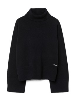 Pull col roulé noir maille tech RRD Roberto Ricci Design Femme W26665 10 boutique Strasbourg vêtement mode store flat