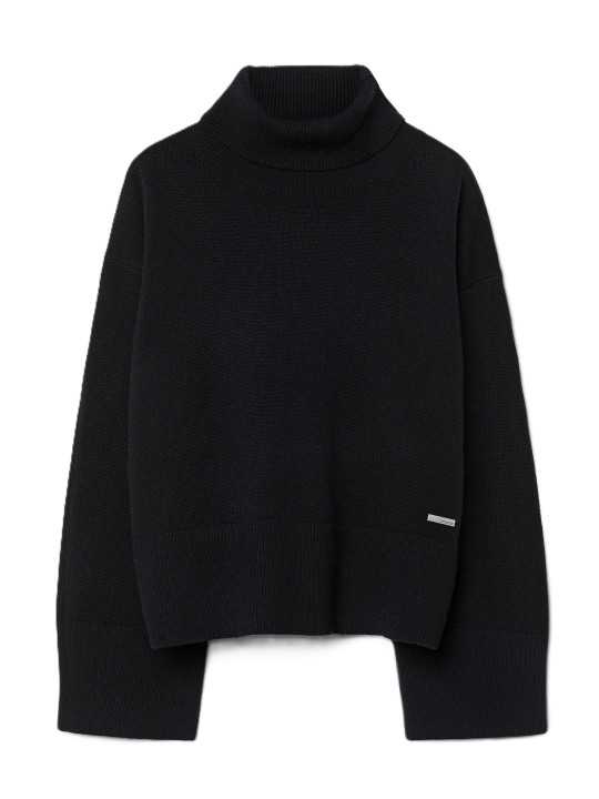 Pull col roulé noir maille tech RRD Roberto Ricci Design Femme W26665 10 boutique Strasbourg vêtement mode store flat